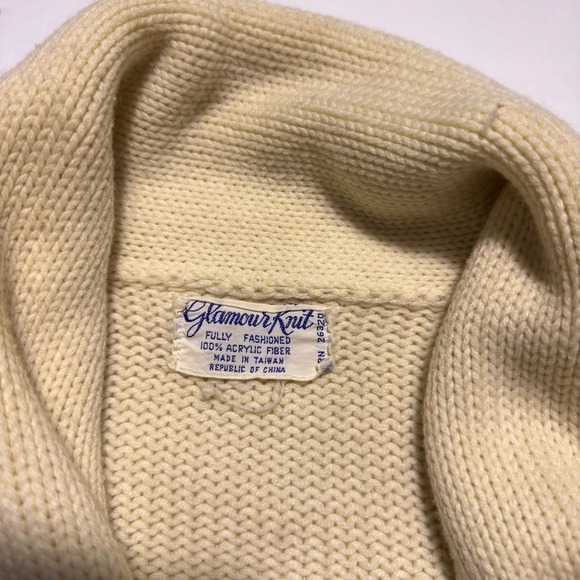 Vintage Cardigan Sweater Mens Small Western Chunky Knit Lebowski Geometric - Picture 6 of 9